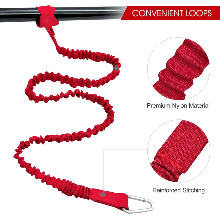 Dcenta 3pcs Stretchable Paddle Leash with D-Shape Carabiner