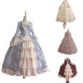 thumbnail image 2 of Vestido medieval vintage para mujer, vestido gótico lolita, vestido clásico lolita de manga larga, lindo vestido con volantes, disfraz de cosplay de anime, 2 of 5