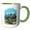 Green/White, variant on 3drose, E-bike with Person Cyclist with Mountain Nature Cycle Biker, 15oz Mug