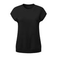 thumbnail image 7 of Kangaroo Pocket Cap Sleeve Crew Neck Sweatshirt Solid Loose Hoodless Casual Pullover Top for Women Spring Fall Daily Wear S-XXL, 7 of 7