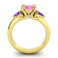 thumbnail image 4 of 2.50 Carat Unique Round Cut Pink Sapphire & Amethyst Gemstone Engagement Ring for Women Solid 14K Yellow Gold Size 7.5 by Diamond-Capitals, 4 of 8