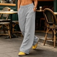 thumbnail image 7 of Sweatpants Women Zaewscy Women's Solid Color Loose-fitting Sweatpants High-waisted Wide-leg Casual Sweatpants Drawstring Elastic Waistband With Pockets., 7 of 7