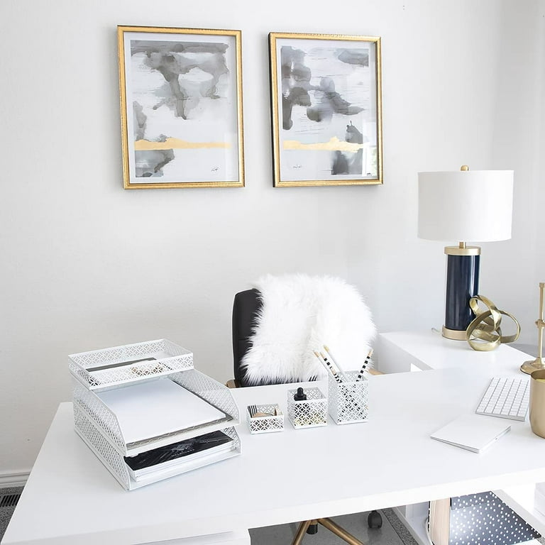 Blu Monaco Office Supplies White Desk Accessories for Women-6