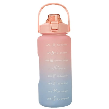 

Foaenda Gradient Color Water Bottle | 2Liter Water Cup with Straw and Handle | Portable Water Storage Containers with Flip-top Design for Traveling Running Camping Gift for Friends