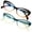 Blue/Brown, variant on 2 Pairs Women Cateye Glasses Reading Readers Anti Blue Light UV Eye Protection Leopard +2.00