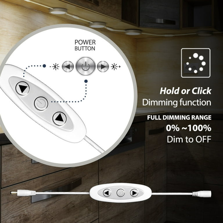 illuminlabs Under Cabinet Lights, LED Strip Lights with Remote Control,  Dimmable for Closet, Shelf, TV Back, Under Counter Lights For Kitchen,  13.2ft