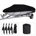 thumbnail image 4 of Waterproof 600D Marine Grade Heavy Duty Boat Cover Trailerable Fishing Ski Bass V-Hull Runabouts, 4 of 8