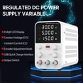 thumbnail image 3 of eccomum Alimentation Électrique DC Variable 30V 5A Affichage Numérique Alimentation Réglable avec Interrupteur de Sortie, Port USB Rapide, Alarme de Court-Circuit, Bouton de Réglage de l'Encodeur, 3 of 7