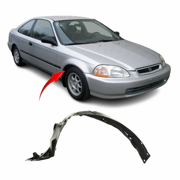 DCP Fender Liner Passenger Side for Honda Civic 1996-2000 HO1249103 74101SO4000