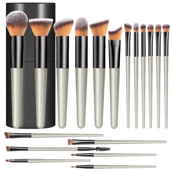 18 Pcs Professional Makeup Brushes Set for Eye and Face, Premium Eye Makeup Brushes Soft Makeup Brushes(Champagne Gold)
