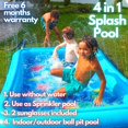thumbnail image 3 of Splashie XXL Splash Pool - 82" Inflatable Sprinkler Pad for Kids, Toddlers, Girls, Boys, Dogs - Splash Play Mat for Outdoor, Yard - Fun Water Toys, Summer Outdoor Activities Children Ages 2-12 - Blue, 3 of 6