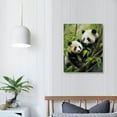 thumbnail image 3 of JEUXUS Chinese style bamboo panda poster canvas wall art oil painting printing fun cute animal Room Decor, 3 of 4