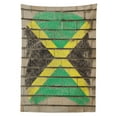 thumbnail image 3 of Ambesonne Jamaican Tablecloth Rectangular Table Cover, Flag on the Wall Chalk, 60"x90", Multicolor, 3 of 4