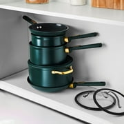 Thyme & Table 12-Piece Ceramic Non-Stick Granite Collection, Non-Toxic Cookware Set, Pots and Pans Set - Hunter Green