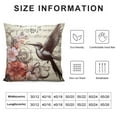 thumbnail image 6 of COMIO  Music Throw Pillow Cushion Cover, Floral Design with Treble Clef and Singing Flying Birds Sparrows Art, Decorative Square Accent Pillow Case,Chesnut White 2pc, 6 of 6