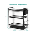 thumbnail image 2 of Escurridor De Platos De 3 Niveles Con Bandejas De Extraíbles Malubero Negro, 2 of 4