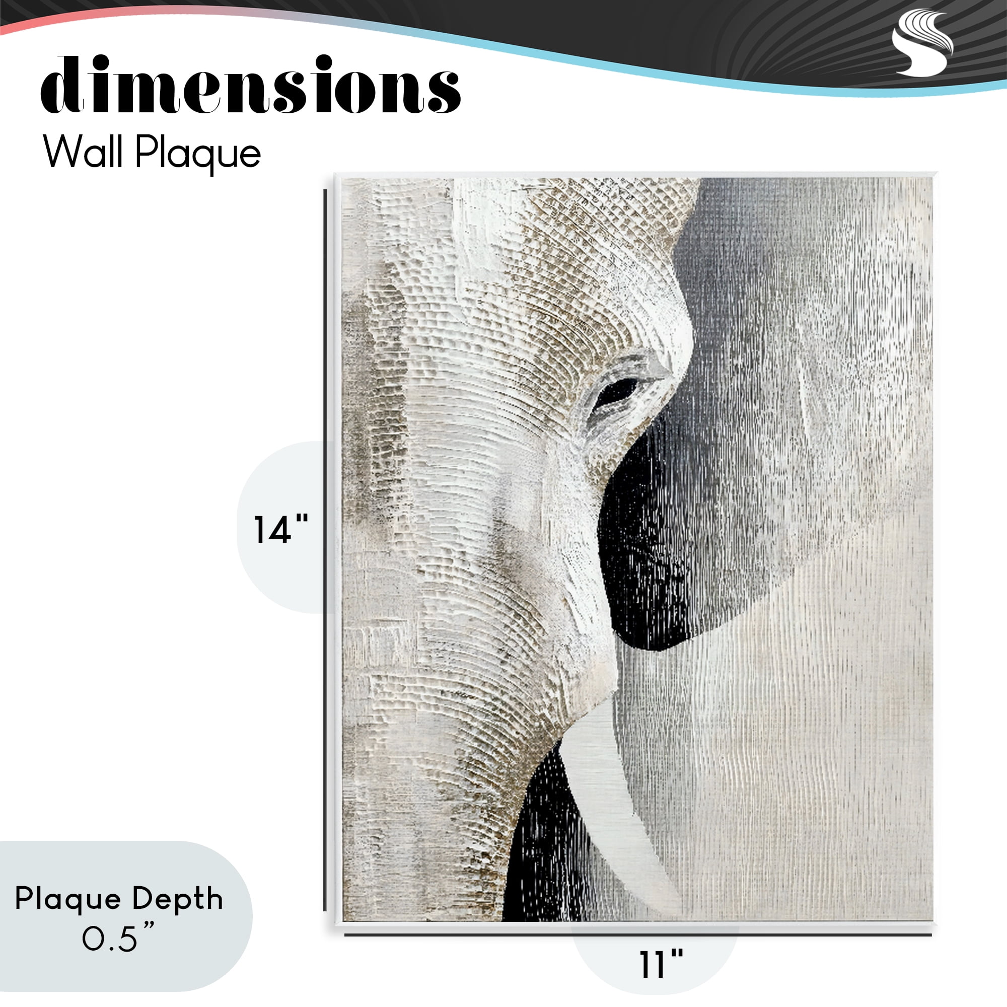 Stupell Industries Faux Textured Elephant Wall Plaque Art, design by LSR Design Studio