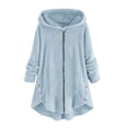 thumbnail image 2 of Birdeem Manteau en Peluche Uni pour Femmes, Fermeture Éclair, à Capuche, Manches Longues, 2 of 12