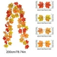 thumbnail image 3 of Aursykel Halloween Decorations Indoor Outdoor Artificial Maple Leaf Rattan Elegant Curves for Home Office Door Window Decor Real Texture Autumn Warmth 78.7in Orange, 3 of 6
