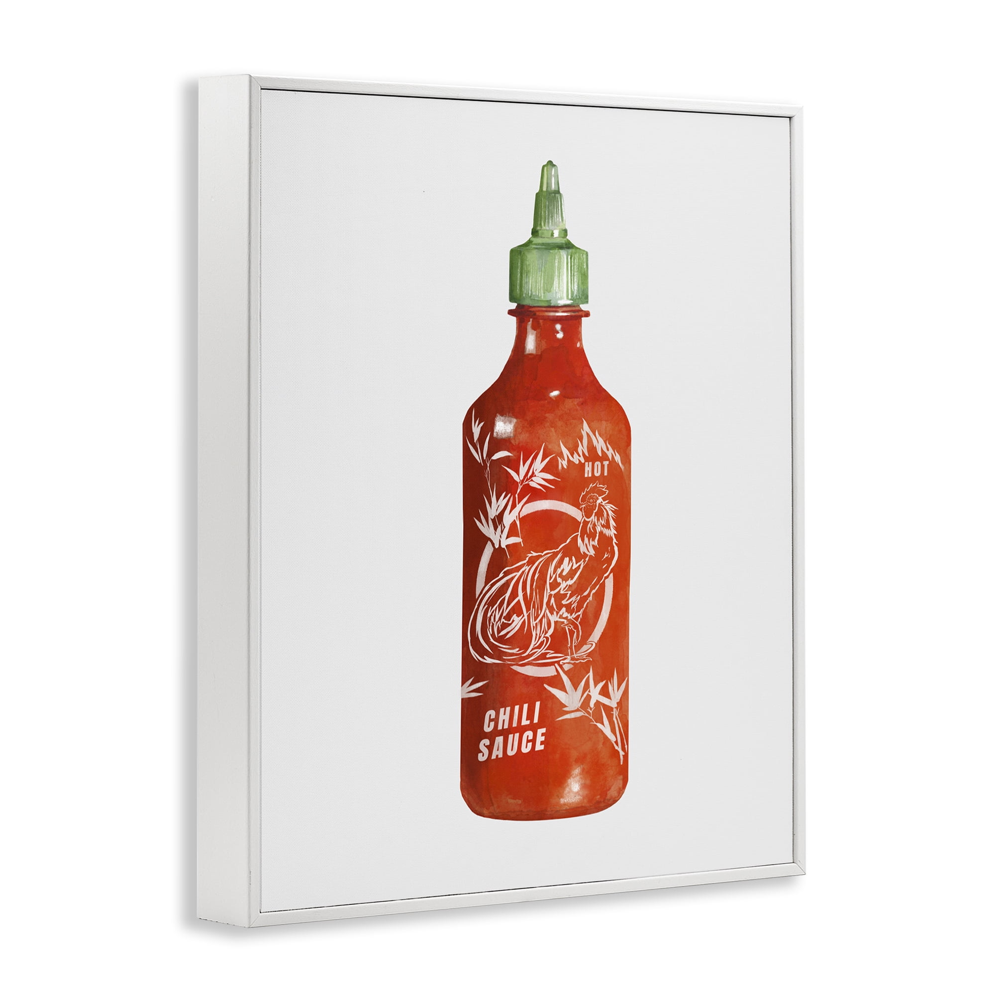 Stupell Industries Iconic Hot Sauce Bottle White Framed Giclee Art, design by Rylen McNett
