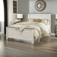 thumbnail image 3 of Bowery Hill Engineered Wood White Panel Bed Rectangular 56"H x 65"W x 87"D Unassembled, 3 of 33