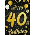 thumbnail image 3 of Black and Gold Glittery Happy 40th Birthday Banner Party Decoration Backdrop Photography Props for Birthday Parties Celebrations Events Decorations, 3 of 7