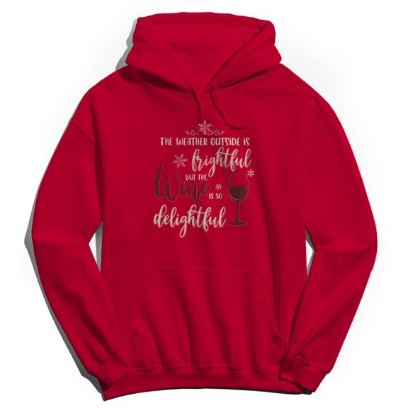 Haywood & Main The Weather Outside Graphic Red Men's Cotton Pullover Hoodie