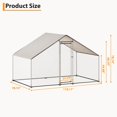 thumbnail image 6 of Spacious Metal Chicken Coop with Waterproof Cover – 9.8'x6.5'x6.5' Outdoor Walk-in Chicken Run for Hens, Ducks, and Rabbits – Durable Poultry Cage for Backyard or Farm Use, 6 of 7