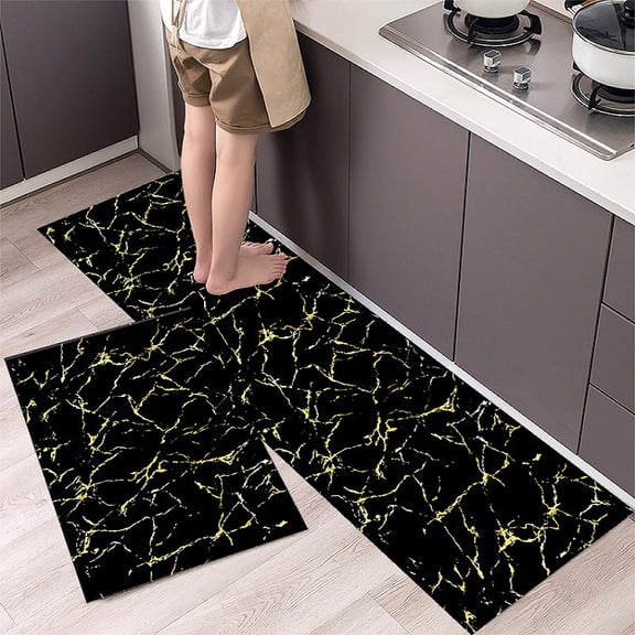 Kitchen Carpet Set Non-slip Bedroom Floor Balcony Decoration Home Doormat Hallway Living Room Carpet Waterproof Wear-resistant