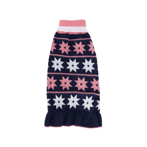 Festive Holiday Star Dress Pet Dog Sweater Outfit for Small Breed Puppies