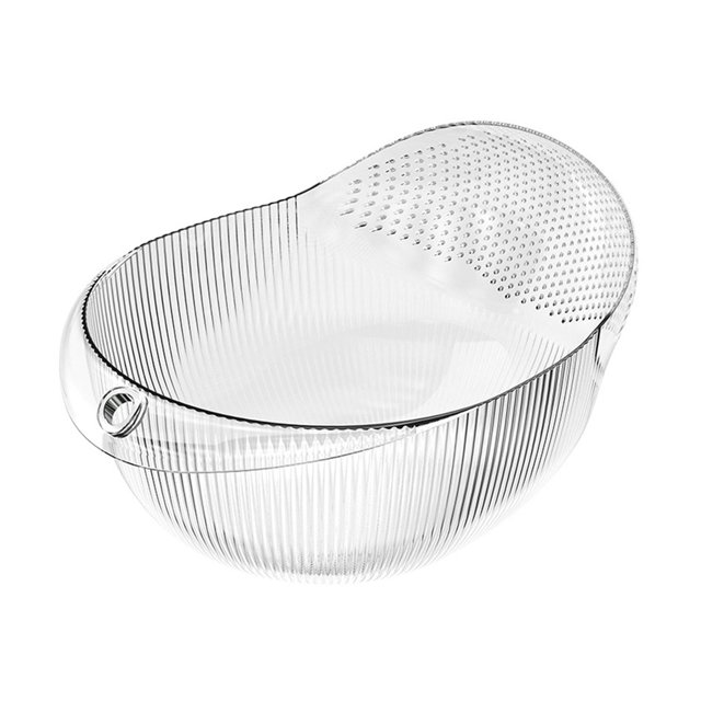 Cesta de drenaje multifuncional, escurridor de cuencos para frutas y verduras, cesta coladora para lavado de arroz para frutas, uvas Claro