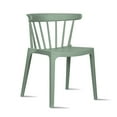 thumbnail image 4 of 2xhome Set of 2 Stackable Patio Chairs | Spindle Slat Back | Weather Resistant Molded Plastic | Lightweight Space Saving Elbow Design for Dining, Kitchen, Indoor, Outdoor, Green, 4 of 7