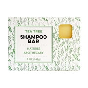 Nature's Apothecary Sulfate-Free Shampoo Bar - 5 oz. Natural Tea Tree Shampoo with Safflower & Essential Oils | Plastic Free & Hypoallergenic for All Hair Types