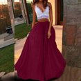 thumbnail image 2 of Moda mujer Primavera Verano cinturón botón cremallera cintura alta sólido Retro falda mujer plisado Wmkox8yi FGJ2627, 2 of 9
