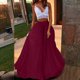 thumbnail image 2 of Moda mujer Primavera Verano cinturón botón cremallera cintura alta sólido Retro falda mujer plisado Wmkox8yi FGJ2629, 2 of 9