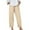 Khaki, variant on SwiftWear Women's Drawstring Waist Straight Leg Linen-like Cropped Pants Plus Size Casual Ankle Length Trousers Comfortable Lounge Pants S-5XL