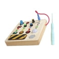 thumbnail image 4 of LED Busy Board Travel Toy Preescolar con botones Actividades 2 3 4 años Aprendizaje de habilidades motoras cognitivas para niñas pequeños Hugo tablero ocupado, 4 of 10