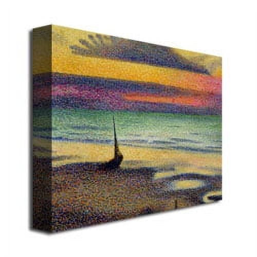 Trademark Fine Art "The Beach At Heist" Canvas Wall Art by George Lemmen