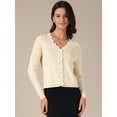 thumbnail image 3 of DARING DIVA Women's Open Front Long Sleeve Button Down Knit Cardigan L Apricot, 3 of 6