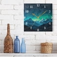 thumbnail image 5 of Square Wall Clock Silent Non-Ticking Battery Operated Retro 7.78" Clock for Bedroom Living Room Decor Beautiful Night Sky, 5 of 9