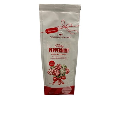Holiday Peppermint Ground Coffee Medium Roast Flavored Ground Coffee 1 Pack 12 oz