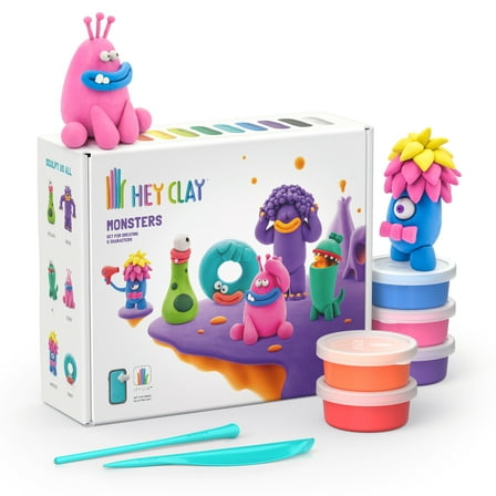 Hey Clay Monsters, Air Dry Clay Kit with Interactive App for Kids & Tweens
