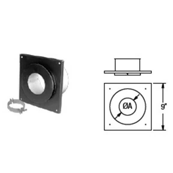 M & G Duravent 4PVP-FS 4 Inch Pelletvent Pro Ceiling Support Firestop Spacer With Clamp For 1 Inch Clearance