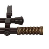 Contemporary Home Living 90.5" Dark Brown Solid Contemporary Double Curtain Rod