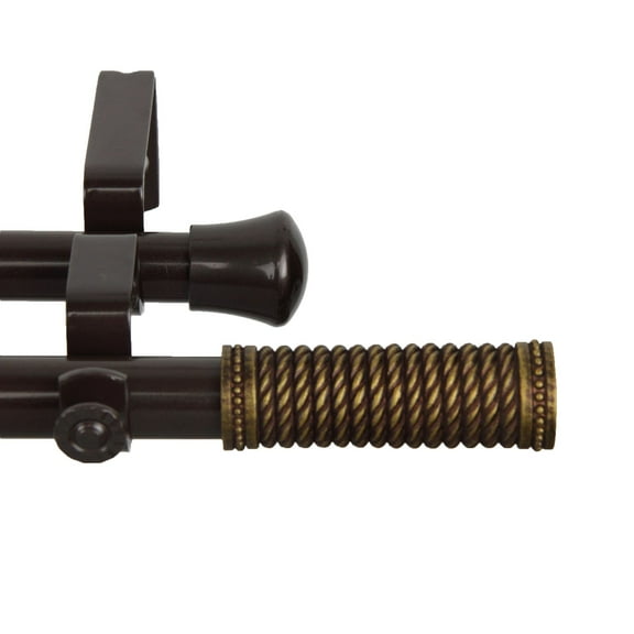 Contemporary Home Living 90.5" Dark Brown Solid Contemporary Double Curtain Rod