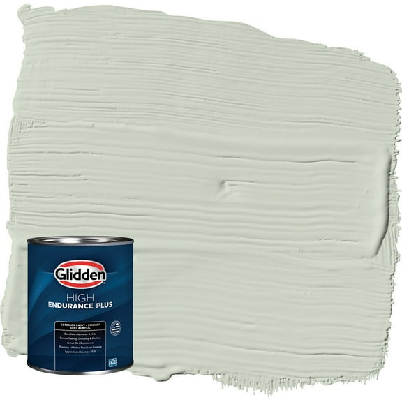 Glidden HEP Castaway / Green Semi-Gloss Exterior Paint with Primer, 1 Quart