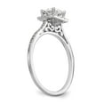 thumbnail image 6 of Solid 14k White Gold Princess Halo Diamond Side-Stones with CZ Cubic Zirconia Center Stone Engagement Ring Size 8, 6 of 8