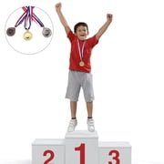 BESTYASH 6-Pack Sports Medals with Colorful Neck Ribbons for Game Awards, Event Recognition, and Athletic Competitions