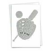 1 Funny Thank You Card with Envelope - Baseball Mitt C3124TYG