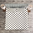 thumbnail image 3 of Ambesonne Geometric Quilted Bedspread Set 3 Pcs, Large Polka Dots, Queen Size, Black White, 3 of 3